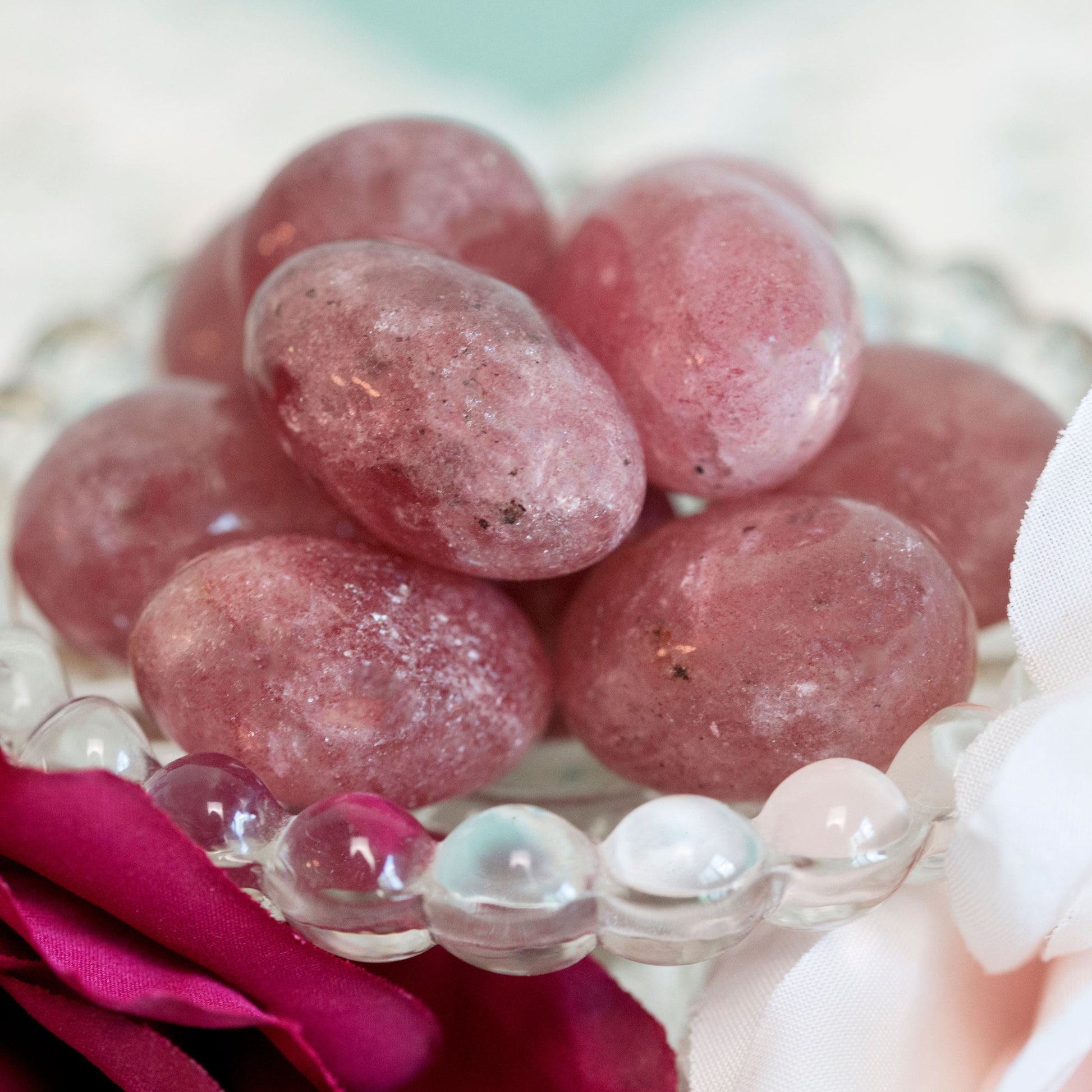 Strawberry Quartz Tumbles