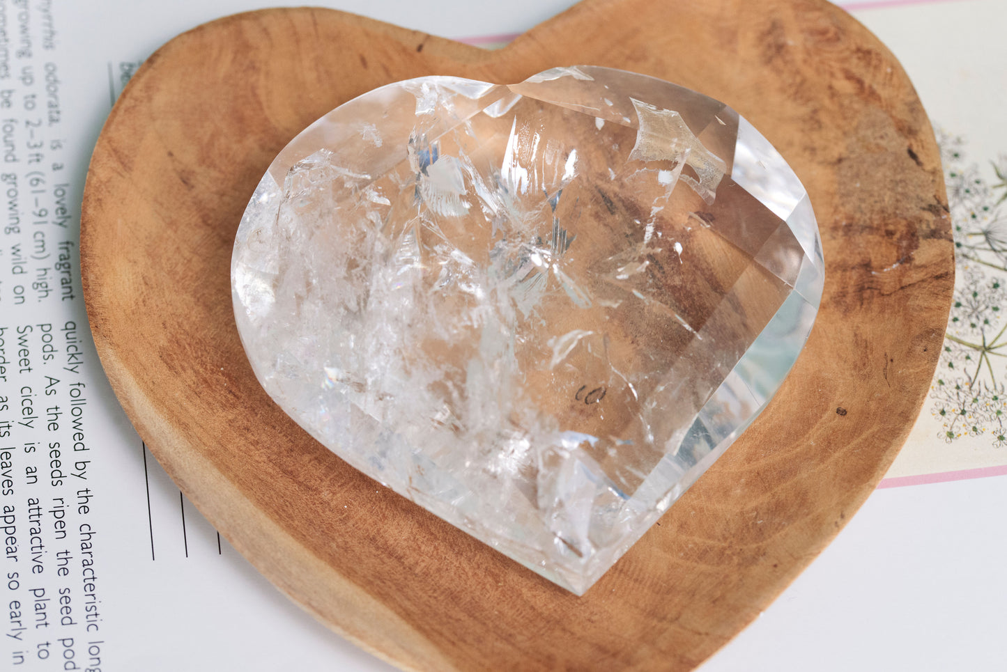 Clear Quartz Faceted Heart