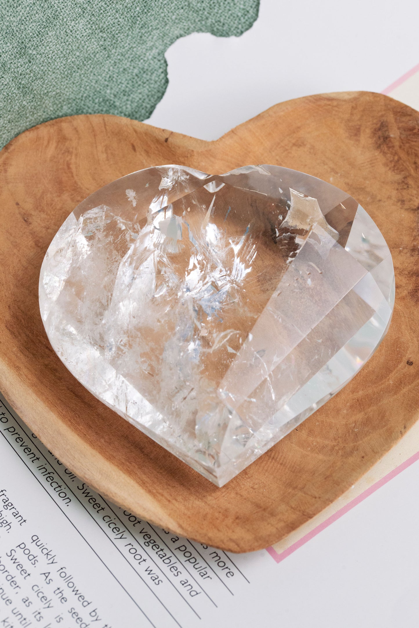 Clear Quartz Faceted Heart