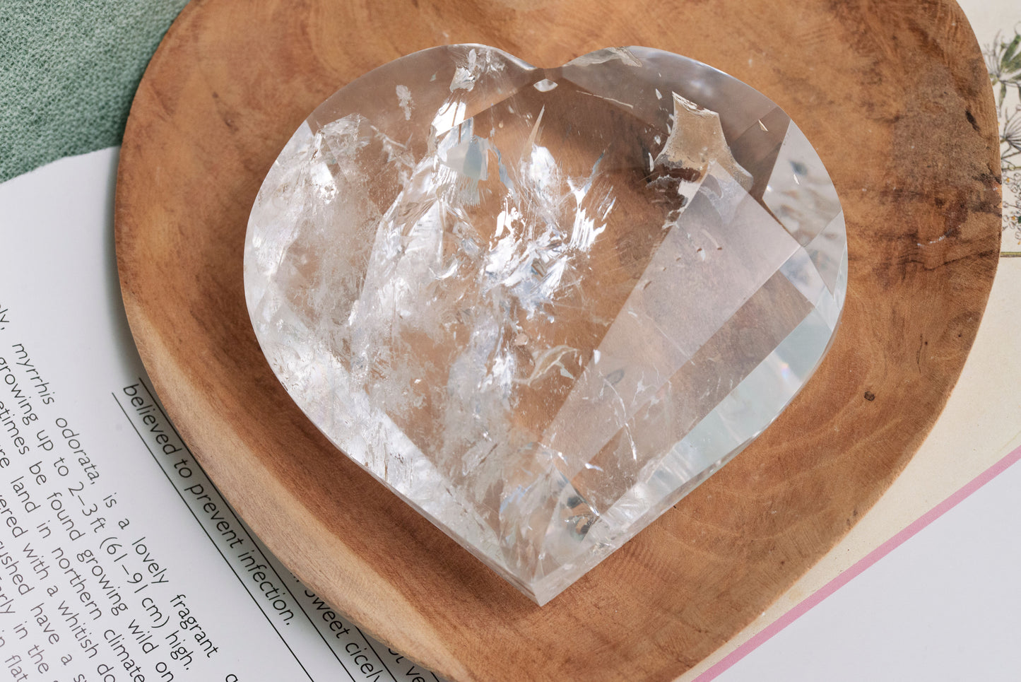 Clear Quartz Faceted Heart