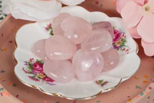 Rose Quartz Puffy Hearts