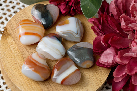 Agate Puffy Hearts