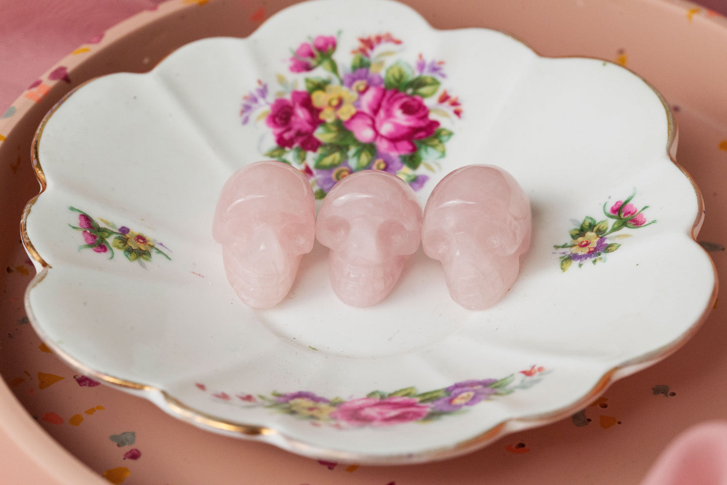 Rose Quartz Mini Skulls