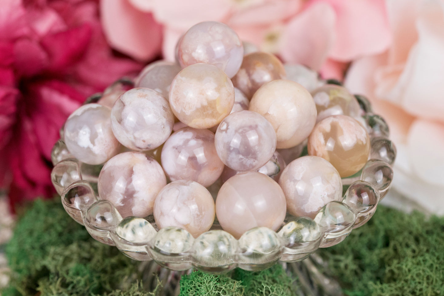 Flower Agate Mini Spheres