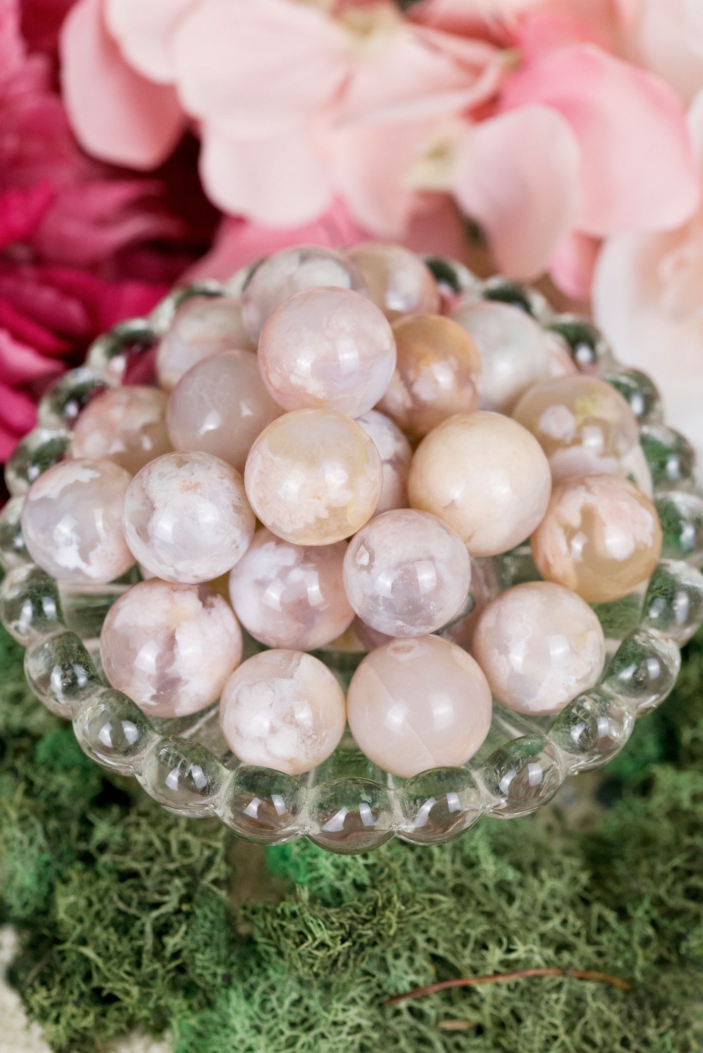 Flower Agate Mini Spheres