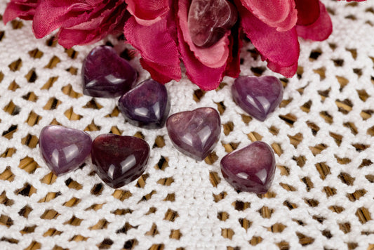 Gem-Lepidolite Mini Hearts