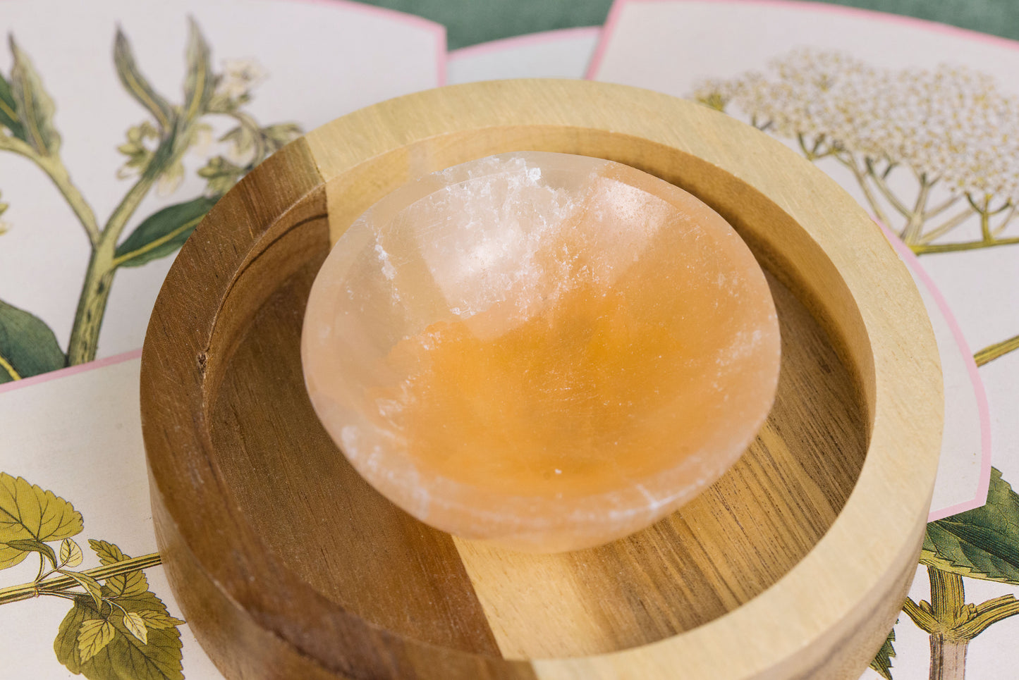 Peach Selenite Bowl