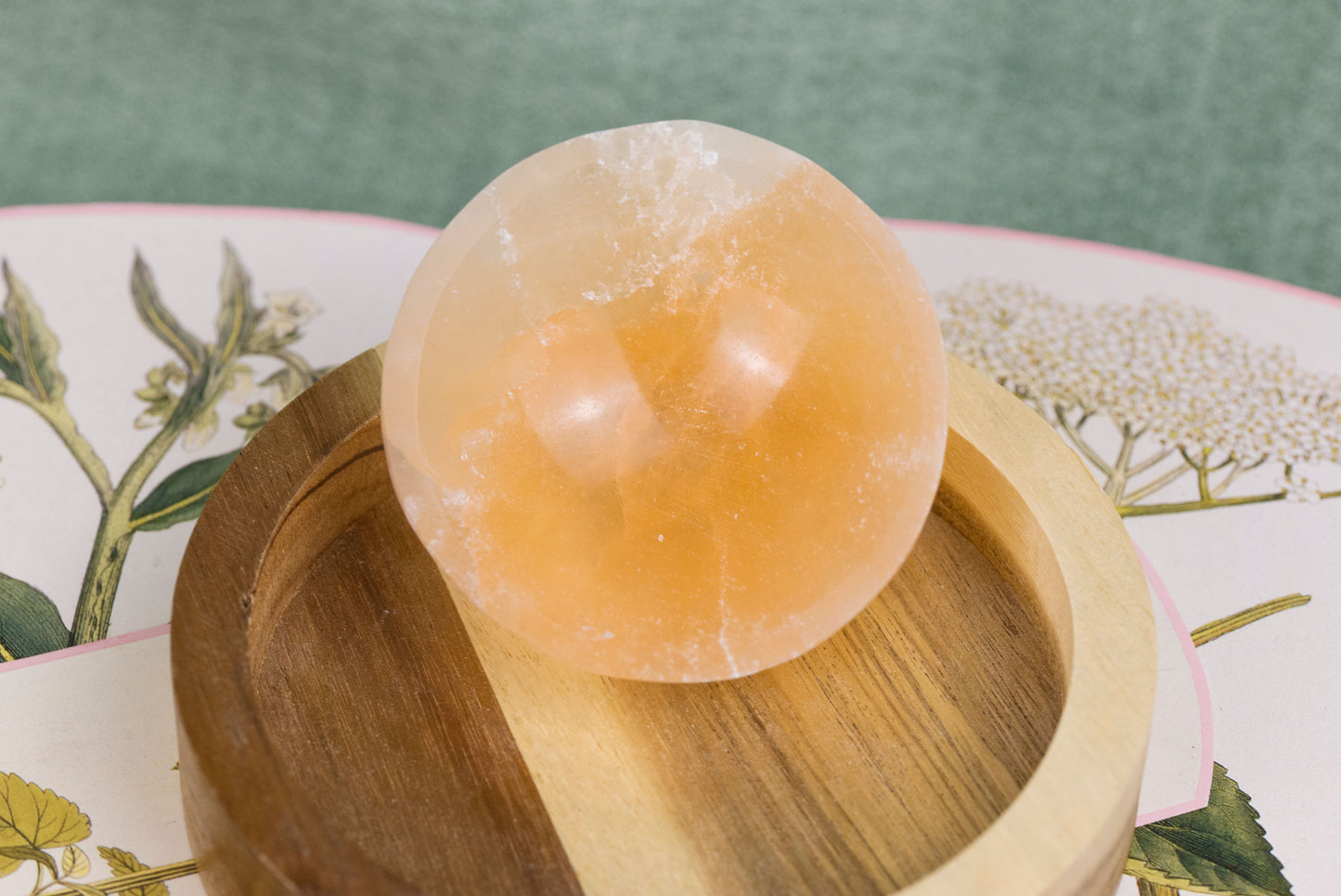 Peach Selenite Bowl