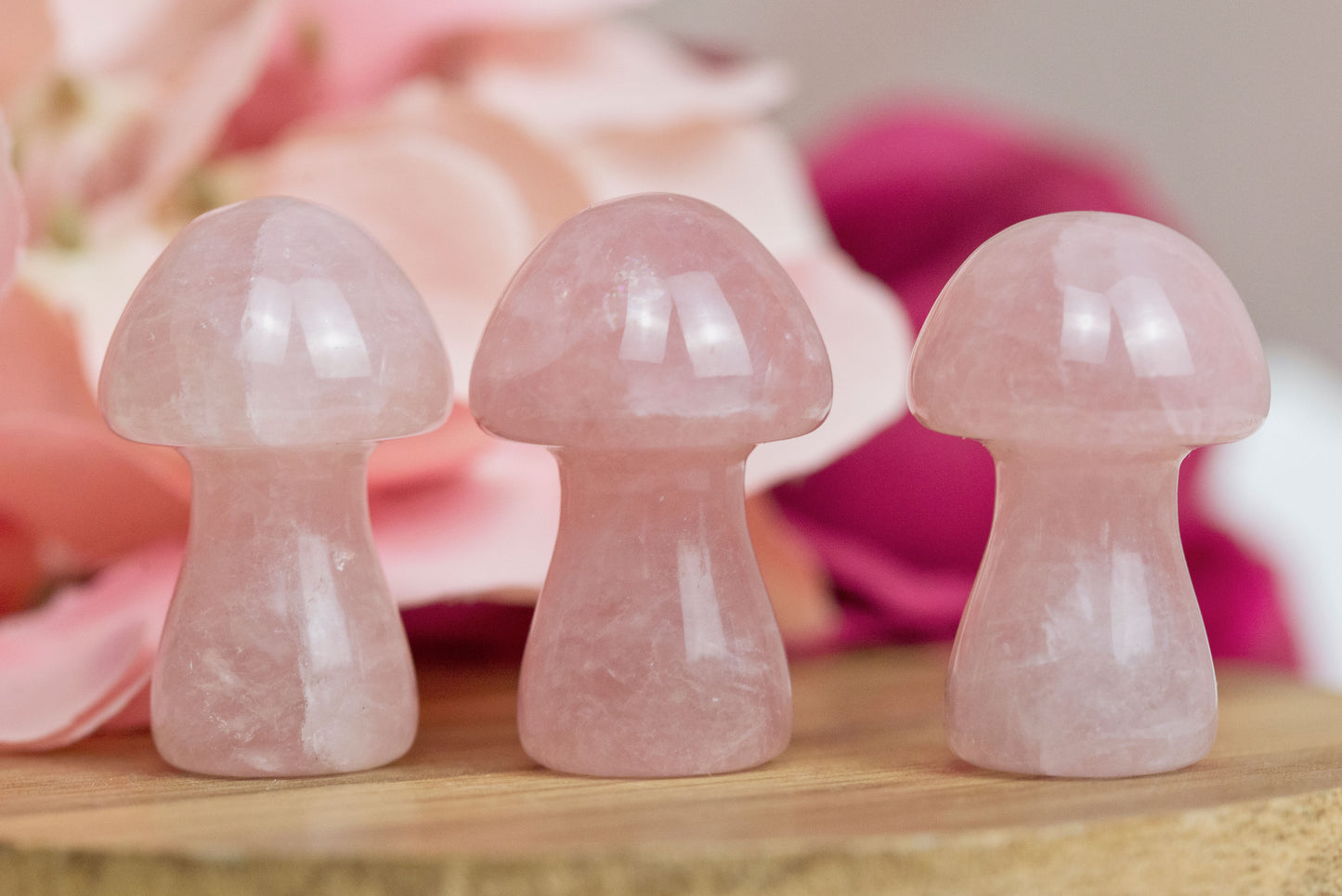 Rose Quartz Mushrooms