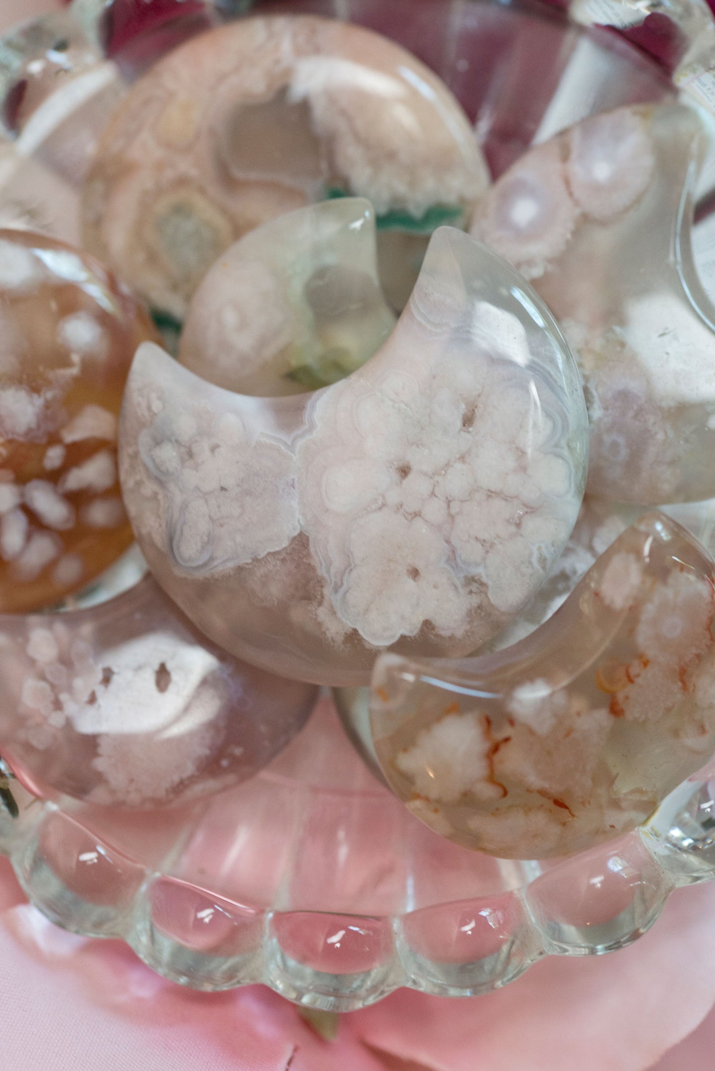 Flower Agate Mini Moons