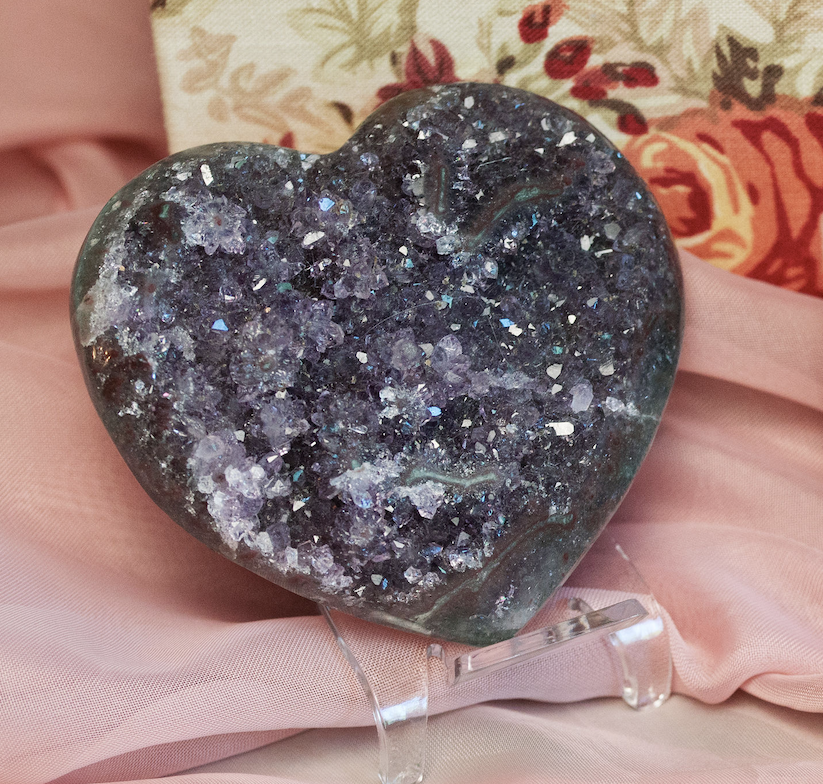 Amethyst Druzy Heart