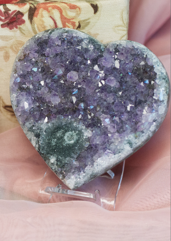 Amethyst Druzy Heart