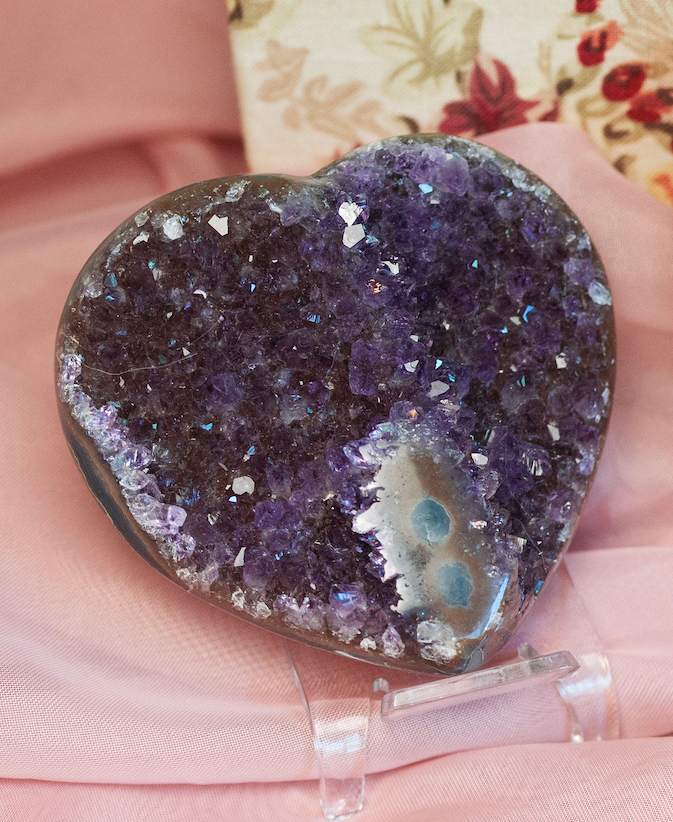 Amethyst Druzy Heart