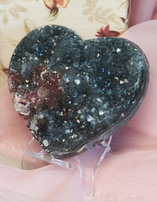 Amethyst Druzy Heart