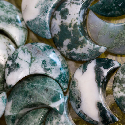 Moss Agate Mini Moons